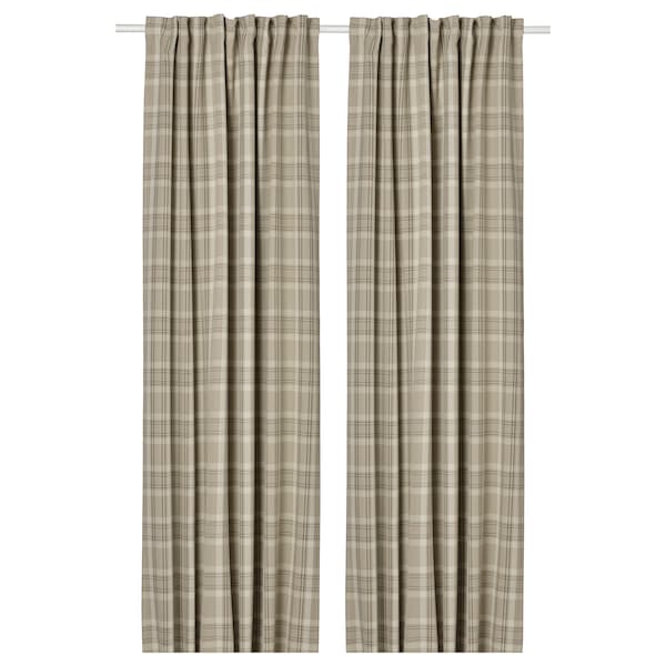 IKEA HÄGGVECKMAL room darkening curtains, 1 pair, 57x98 in Beige, Ikea Ireland | 0163PXLHY