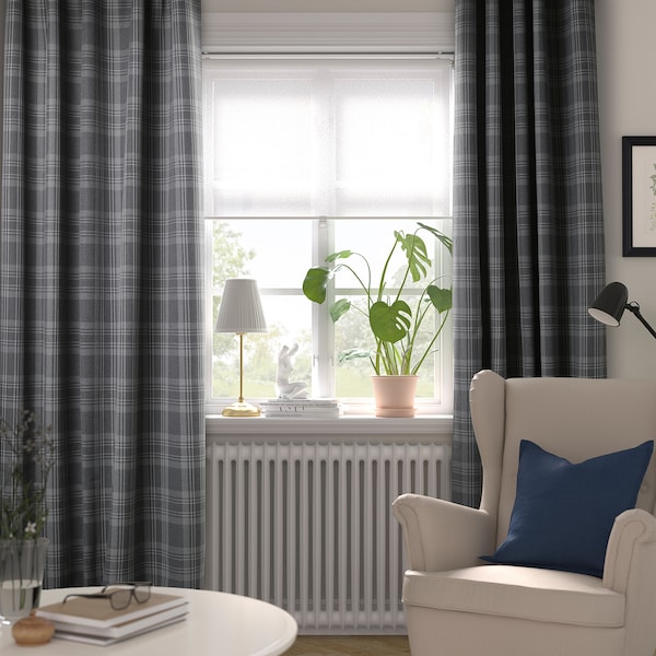 IKEA HÄGGVECKMAL room darkening curtains, 1 pair, 57x84 in Dark Gray, Ikea Ireland | 4275TXQFU