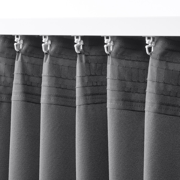 IKEA HÄGGVECKMAL room darkening curtains, 1 pair, 57x84 in Dark Gray, Ikea Ireland | 4275TXQFU