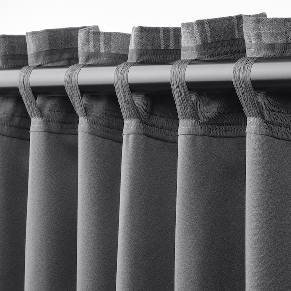 IKEA HÄGGVECKMAL room darkening curtains, 1 pair, 57x84 in Dark Gray, Ikea Ireland | 4275TXQFU