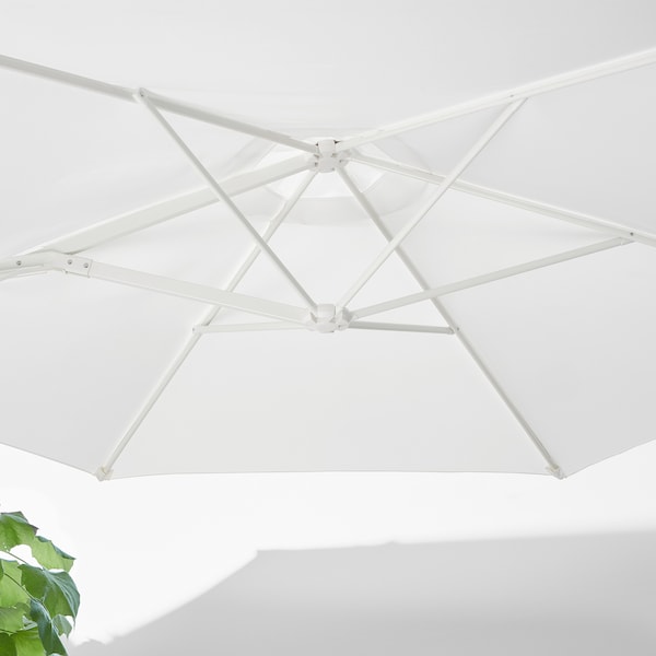 IKEA HÖGÖN hanging umbrella with base, white/Svartö dark gray, 106 1/4 in, Ikea Ireland | 5364SBGTL