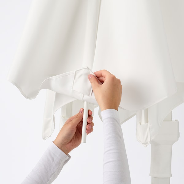 IKEA HÖGÖN hanging umbrella with base, white/Svartö dark gray, 106 1/4 in, Ikea Ireland | 5364SBGTL
