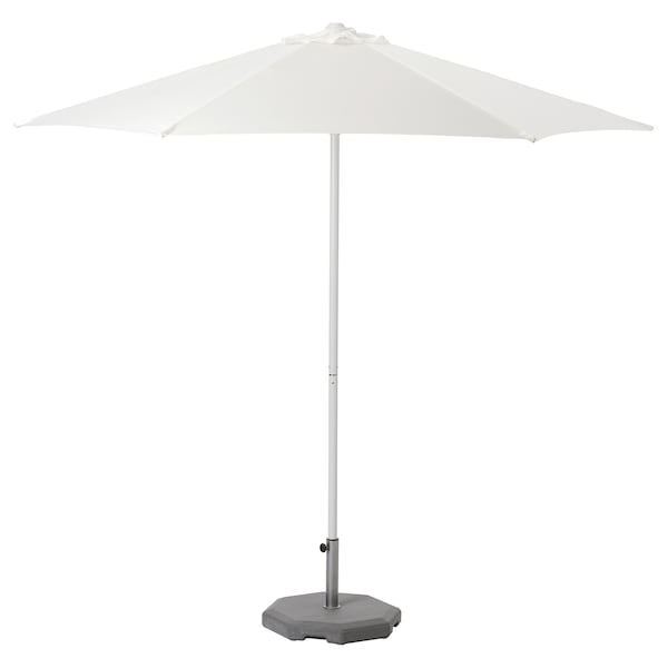 IKEA HÖGÖN umbrella with base, 106 1/4 in White / Huvön Dark Gray, Ikea Ireland | 7960WNGCS