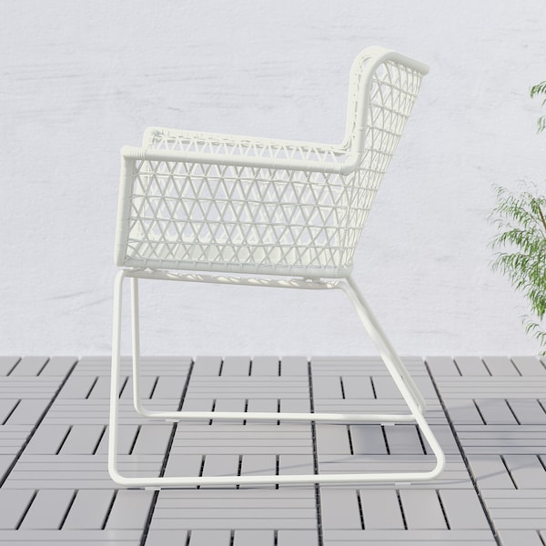 IKEA HÖGSTEN Armchair, outdoor, white, Width: 28 3/4 in, Ikea Ireland | 3264YGJMT