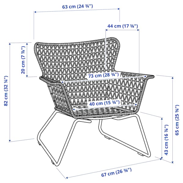 IKEA HÖGSTEN Armchair, outdoor, white, Width: 28 3/4 in, Ikea Ireland | 3264YGJMT