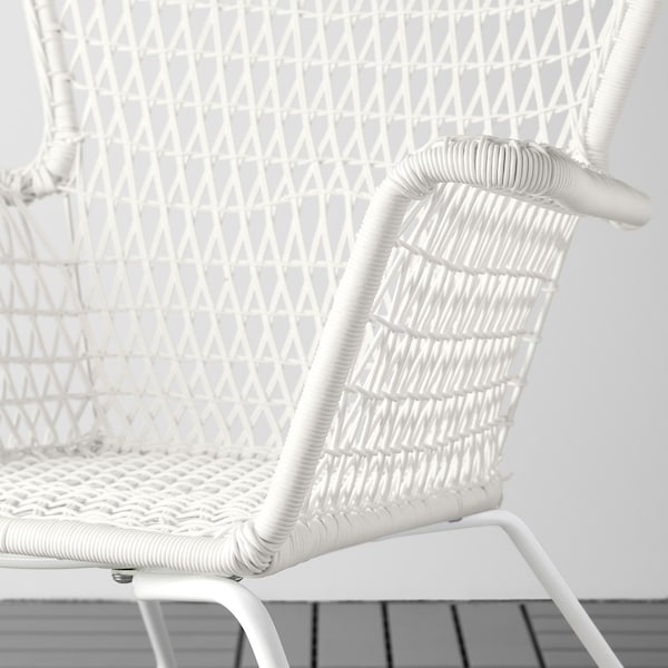IKEA HÖGSTEN Armchair, outdoor, white, Width: 29 1/8 in, Ikea Ireland | 0826CBFZA