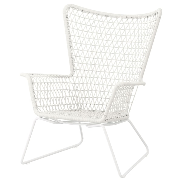 IKEA HÖGSTEN Armchair, outdoor, white, Width: 29 1/8 in, Ikea Ireland | 0826CBFZA