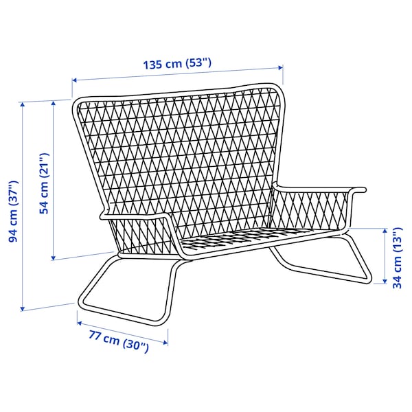 IKEA HÖGSTEN loveseat, outdoor, white, Ikea Ireland | 6570HNTSD