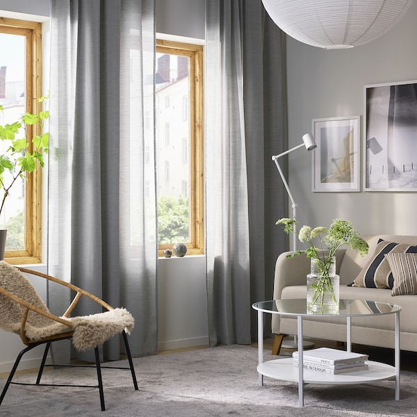 IKEA HILJA Curtains, 1 pair, gray, 57x98 ½ in, Ikea Ireland | 6275ULRSY