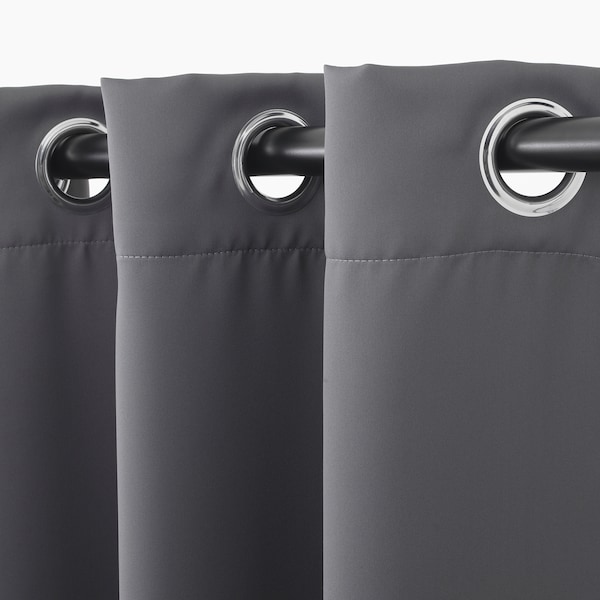 IKEA HILLEBORG black-out curtains, 1 pair, gray, 57x118 in, Ikea Ireland | 3652AYFZL