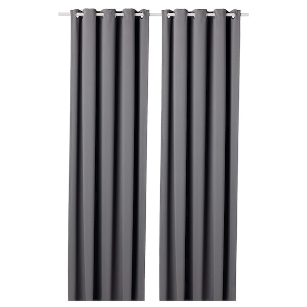 IKEA HILLEBORG black-out curtains, 1 pair, gray, 57x118 in, Ikea Ireland | 3652AYFZL
