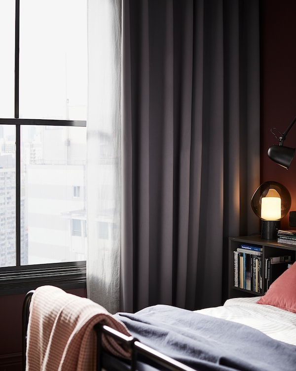 IKEA HILLEBORG black-out curtains, 1 pair, gray, 57x98 in, Ikea Ireland | 5063DQHLC