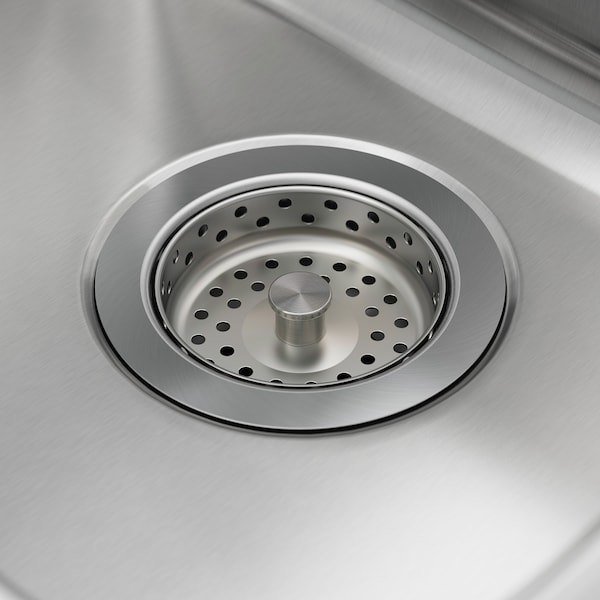 IKEA HILLESJÖN 1 1/2 bowl dual mount sink, stainless steel, 22 7/8x18 1/8 in, Ikea Ireland | 0259JEVGL