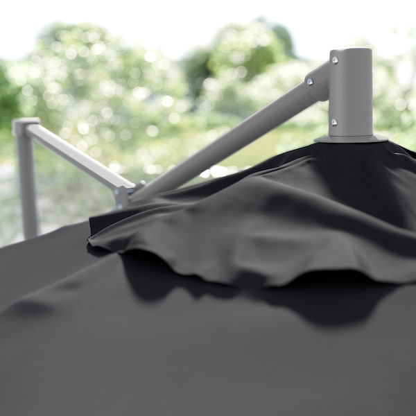 IKEA HISSÖ hanging umbrella with base, anthracite/Svartö dark gray, 118 1/8 in, Ikea Ireland | 2780SAZWK