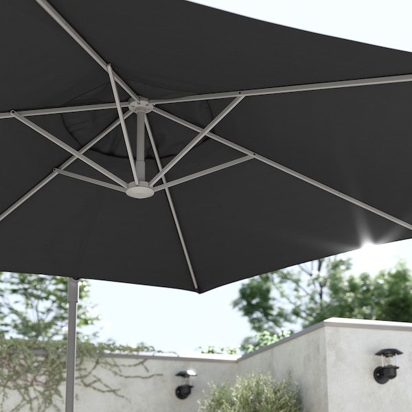 IKEA HISSÖ hanging umbrella with base, anthracite/Svartö dark gray, 118 1/8 in, Ikea Ireland | 2780SAZWK