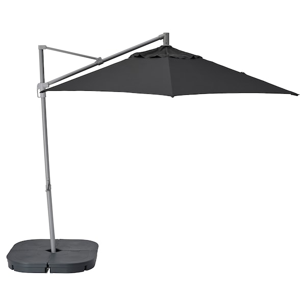 IKEA HISSÖ hanging umbrella with base, anthracite/Svartö dark gray, 118 1/8 in, Ikea Ireland | 2780SAZWK
