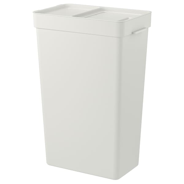 IKEA HÅLLBAR Bin with lid, light gray, Lower outer measure depth: 11 7/8 in, Ikea Ireland | 8471NFYPD
