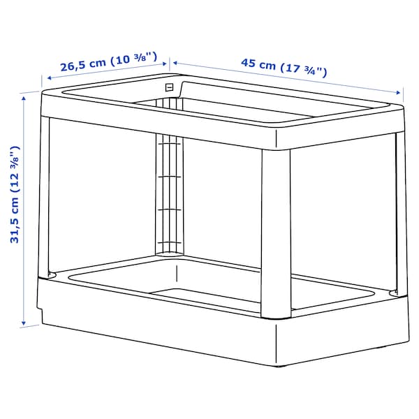 IKEA HÅLLBAR Pull-out frame for recycling, light gray, Ikea Ireland | 4103TNOVC