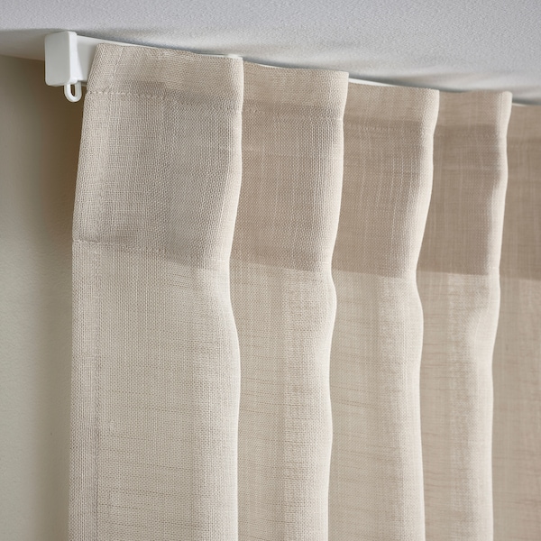 IKEA HÄLLEBRÄCKA sheer curtains, 1 pair, light beige, 57x98 in, Ikea Ireland | 6438IMTNP