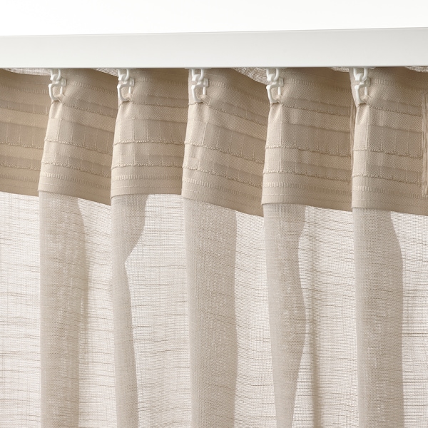 IKEA HÄLLEBRÄCKA sheer curtains, 1 pair, light beige, 57x98 in, Ikea Ireland | 6438IMTNP