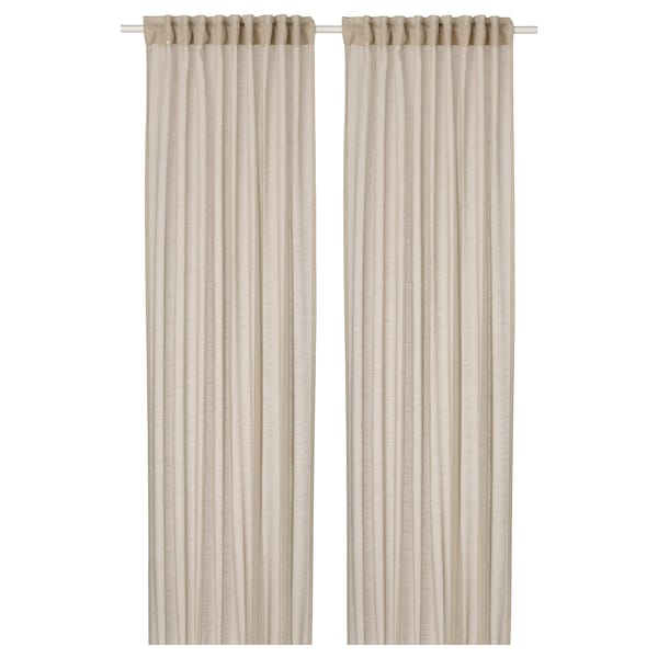 IKEA HÄLLEBRÄCKA sheer curtains, 1 pair, light beige, 57x98 in, Ikea Ireland | 6438IMTNP