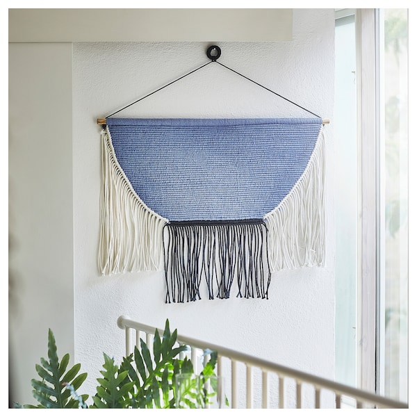 IKEA HÄNGALM hanging tapestry, beige black/light lilac-blue, 33 1/2x23 5/8 in, Ikea Ireland | 1497YSADR