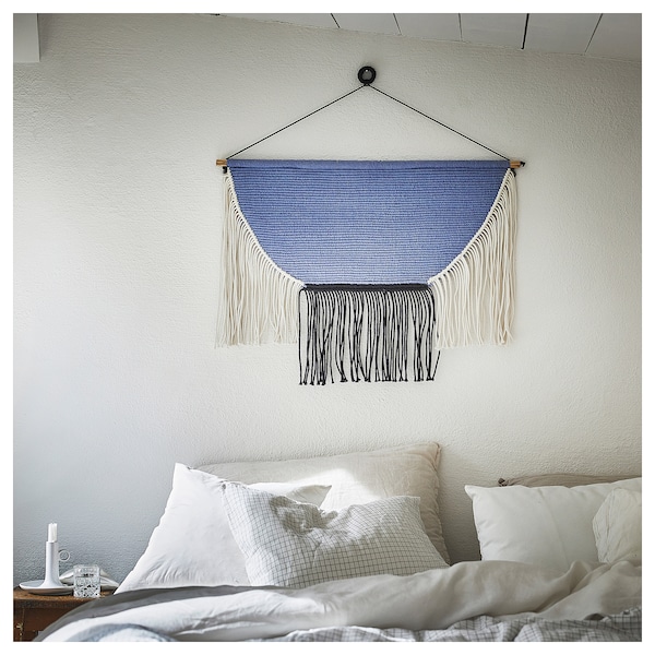 IKEA HÄNGALM hanging tapestry, beige black/light lilac-blue, 33 1/2x23 5/8 in, Ikea Ireland | 1497YSADR