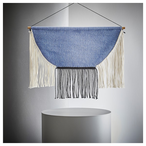 IKEA HÄNGALM hanging tapestry, beige black/light lilac-blue, 33 1/2x23 5/8 in, Ikea Ireland | 1497YSADR