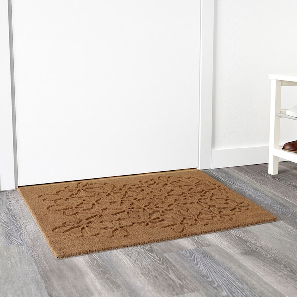 IKEA HÄNGBRO door mat, 2'0 inx2'11 in Flower Natural / Beige, Ikea Ireland | 6312TKRZG