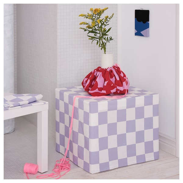 IKEA HÄNGPELARGON pre-cut fabric, white/lilac, 59x118 in, Ikea Ireland | 0754RLHNG