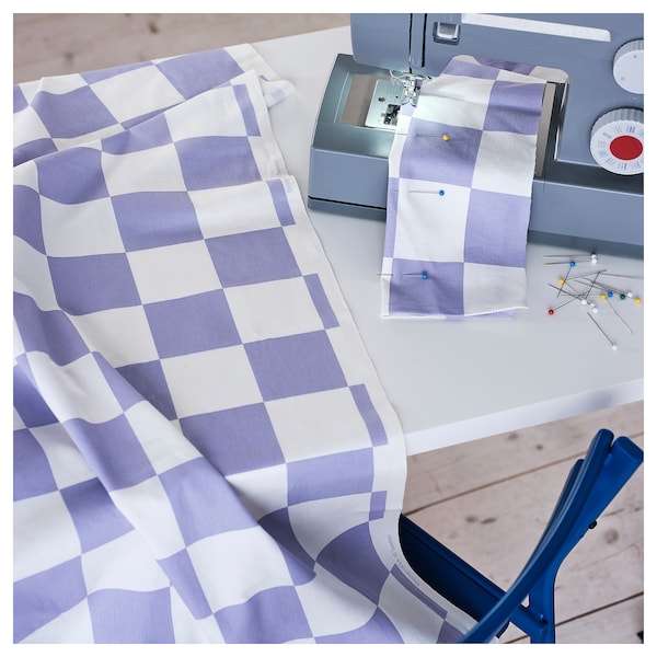IKEA HÄNGPELARGON pre-cut fabric, white/lilac, 59x118 in, Ikea Ireland | 0754RLHNG