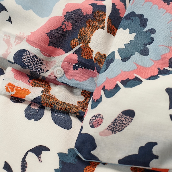 IKEA HÖNSGULLÖRT duvet cover and pillowcase(s), King Floral Pattern / Multicolor, Ikea Ireland | 9364IFTUB