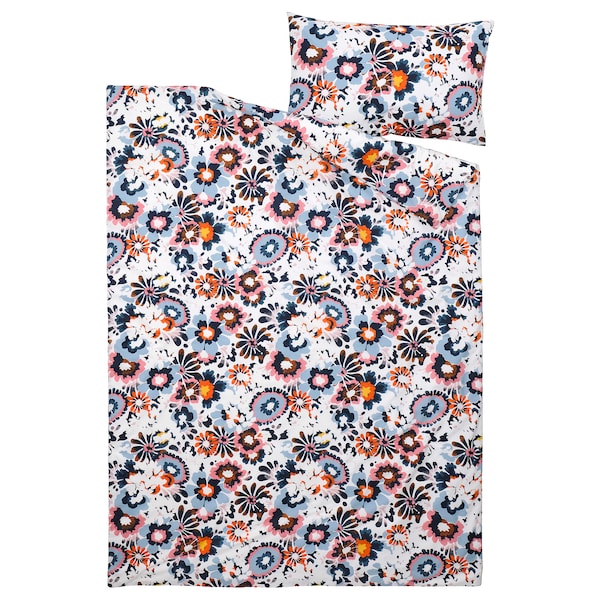 IKEA HÖNSGULLÖRT duvet cover and pillowcase(s), Twin Floral Pattern / Multicolor, Ikea Ireland | 9185MLNCW