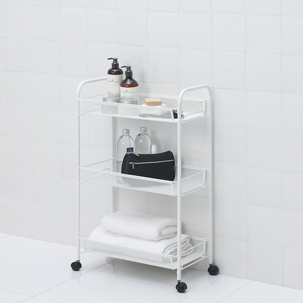 IKEA HORNAVAN cart, white, 10 1/4x18 7/8x30 3/8 in, Ikea Ireland | 2481MRFGQ