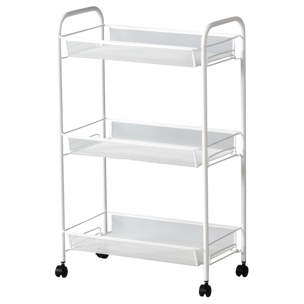 IKEA HORNAVAN cart, white, 10 1/4x18 7/8x30 3/8 in, Ikea Ireland | 2481MRFGQ