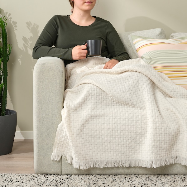 IKEA HORNMAL throw, 51x67 in Off White, Ikea Ireland | 1702PLABR