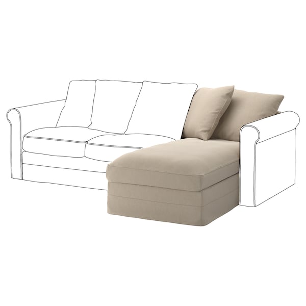 IKEA HÄRLANDA Cover for chaise section Sporda Natural, Ikea Ireland | 1254QFGNE