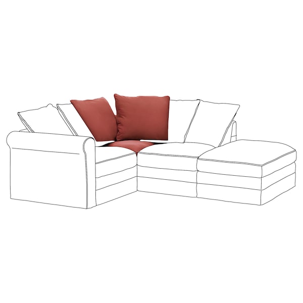 IKEA HÄRLANDA cover for corner section Ljungen Light Red, Ikea Ireland | 6758NGWZB