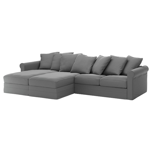 IKEA HÄRLANDA cover for sectional, 4-seat, with chaise Ljungen Medium Gray, Ikea Ireland | 8750PIWYQ