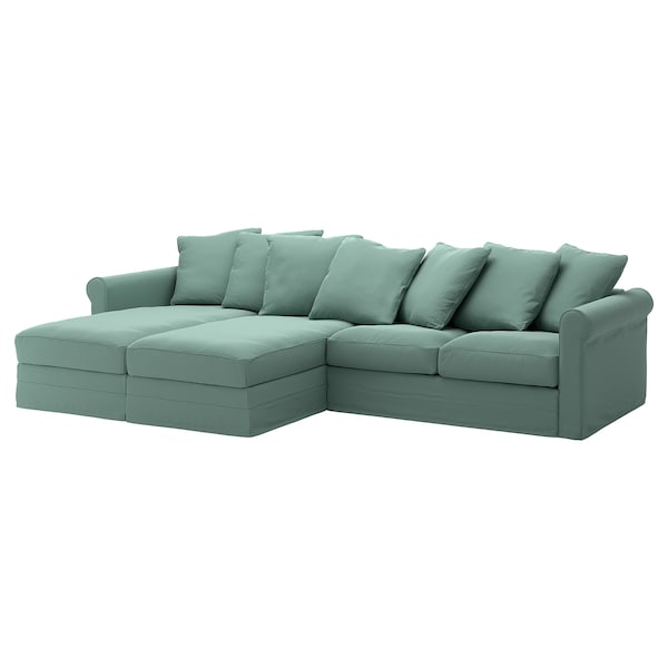 IKEA HÄRLANDA cover for sectional, 4-seat, with chaise Light Green, Ikea Ireland | 5409PQWRV