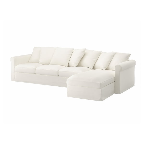 IKEA HÄRLANDA cover for sectional, 4-seat, with chaise White, Ikea Ireland | 6085IUYEM