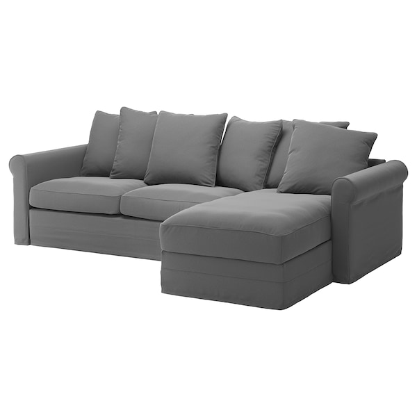 IKEA HÄRLANDA cover for sleeper sofa, with chaise Ljungen Medium Gray, Ikea Ireland | 3109GVXWC