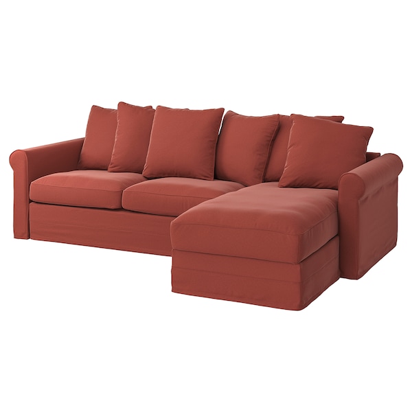 IKEA HÄRLANDA cover for sleeper sofa, with chaise Ljungen Light Red, Ikea Ireland | 3857JQEGB