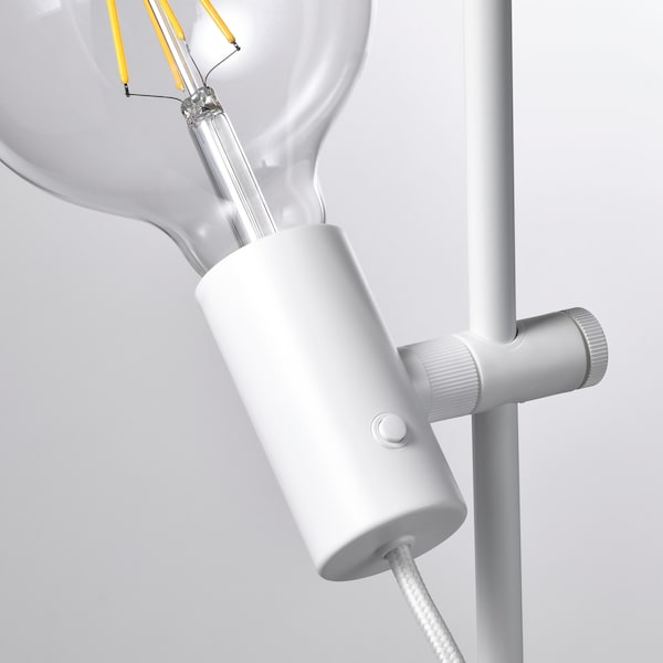 IKEA HÅRSLINGA / LUNNOM floor lamp with LED bulb White / Clear Glass, Ikea Ireland | 4961WVPKM