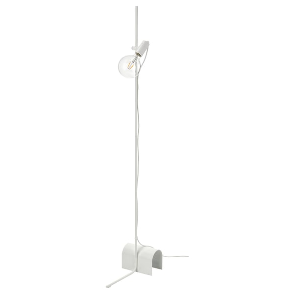 IKEA HÅRSLINGA / LUNNOM floor lamp with LED bulb White / Clear Glass, Ikea Ireland | 4961WVPKM