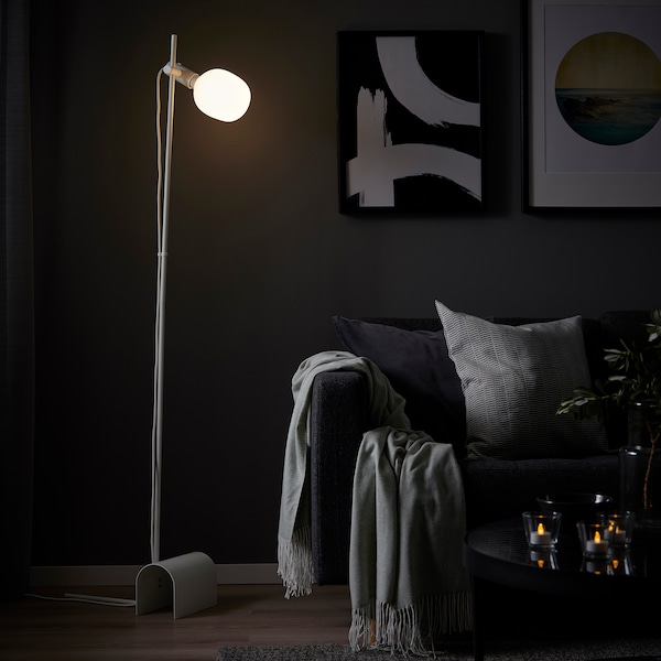 IKEA HÅRSLINGA / TRÅDFRI floor lamp with LED bulb White / Smart White Spectrum, Ikea Ireland | 8602BMXRE