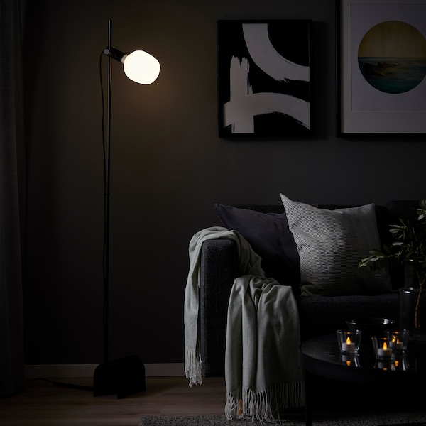 IKEA HÅRSLINGA / TRÅDFRI floor lamp with LED bulb Black / Smart White Spectrum, Ikea Ireland | 2815FYSRO
