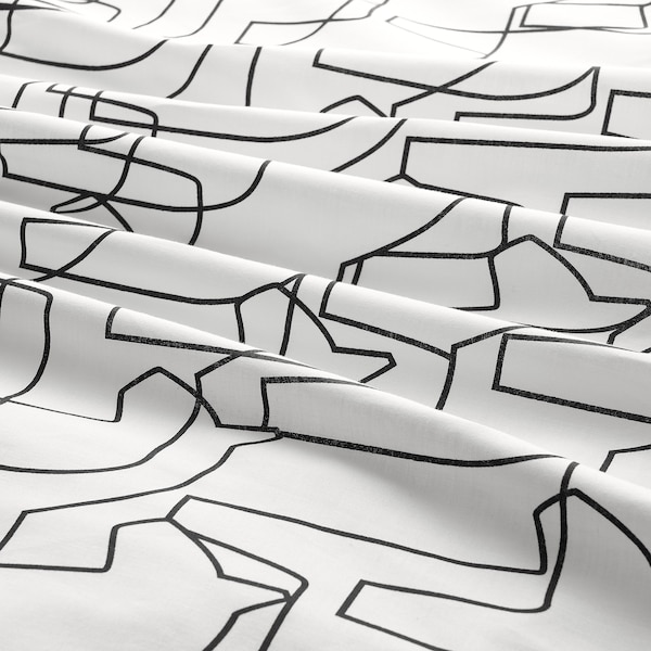 IKEA HÄSTHAGE duvet cover and pillowcase(s), Twin White / Black, Ikea Ireland | 6104DGZJQ