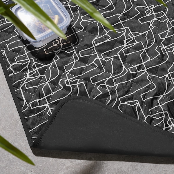 IKEA HÄSTHAGE picnic blanket, black, 51 1/8x66 7/8 in, Ikea Ireland | 7029HMQRD