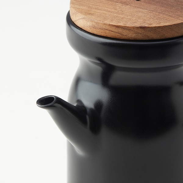 IKEA HULDHET spice jar with tray, set of 3, ceramic/black, 3 pack, Ikea Ireland | 4915FSYRX
